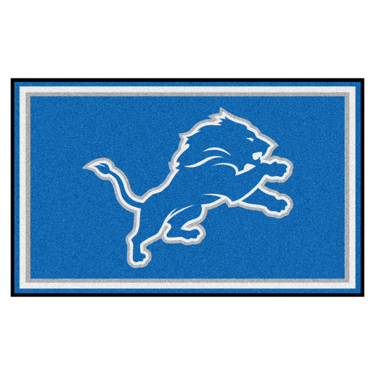 4' x 6' Detroit Lions Blue Rectangle Rug