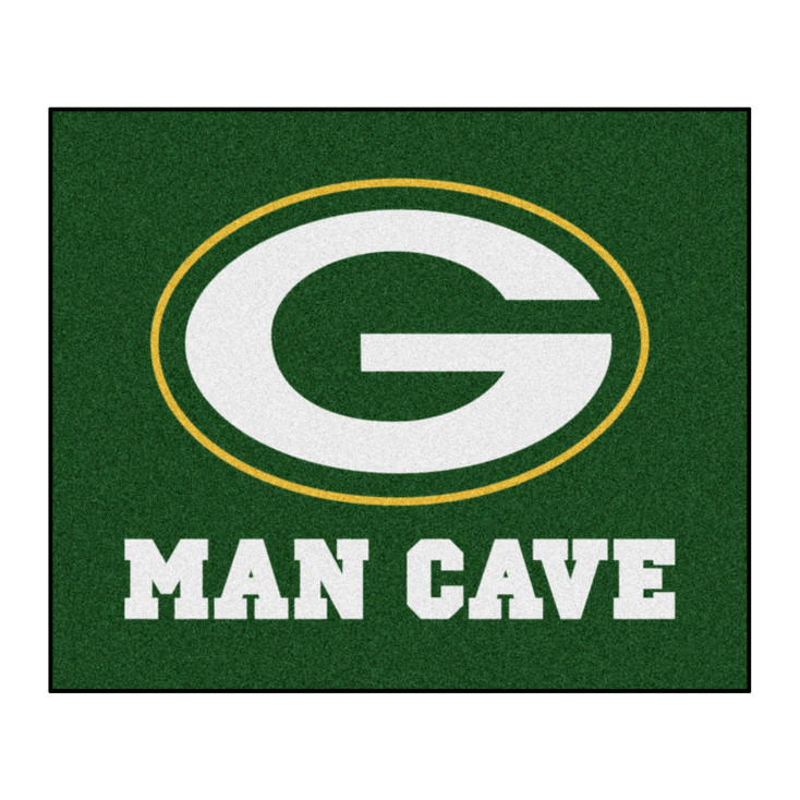 59.5" x 71" Green Bay Packers Man Cave Tailgater Green Rectangle Mat