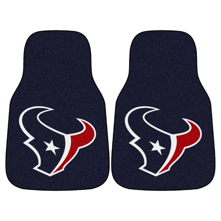 Houston Texans Navy Carpet Car Mat, Set of 2