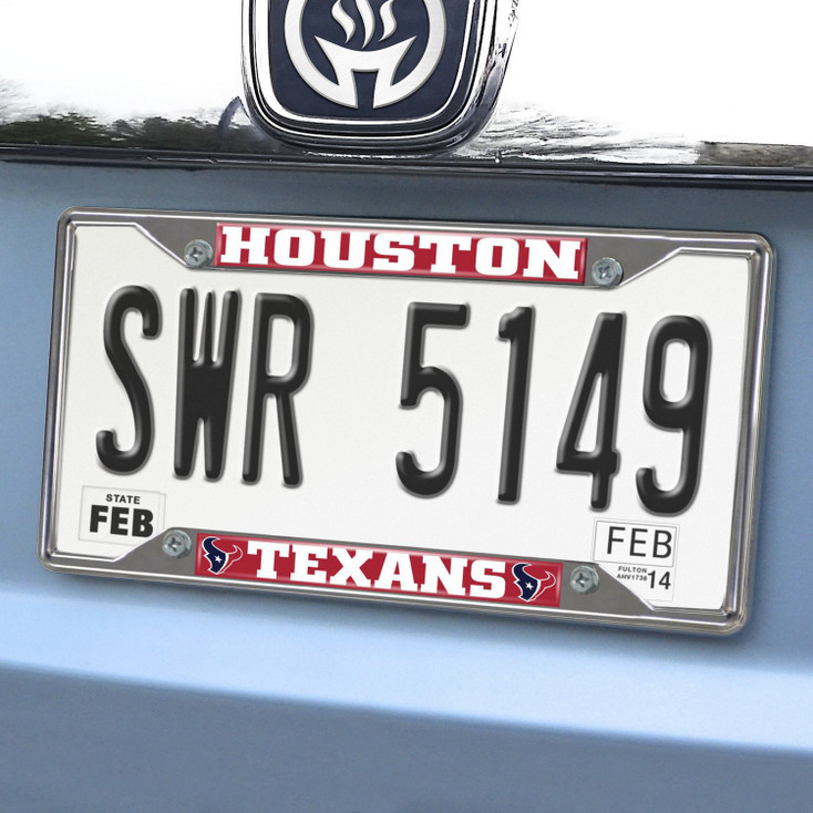 Houston Texans Chrome and Red License Plate Frame
