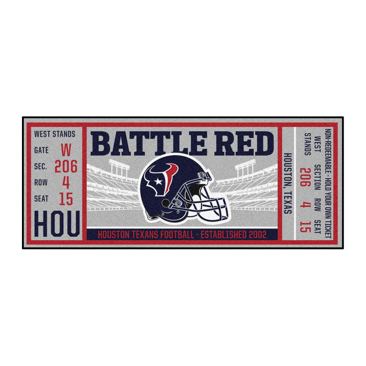 30" x 72" Houston Texans Ticket Rectangle Runner Mat