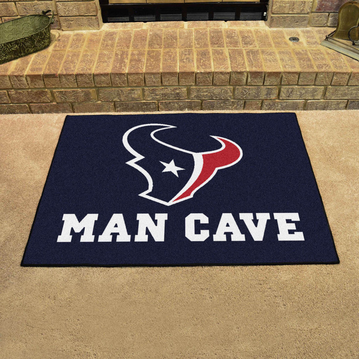 33.75" x 42.5" Houston Texans Man Cave All-Star Navy Rectangle Mat