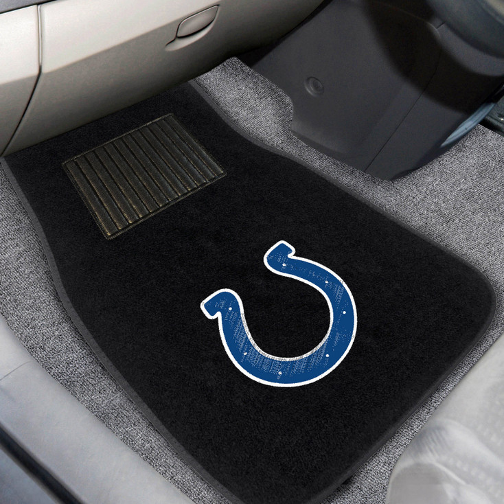 Indianapolis Colts Embroidered Black Car Mat, Set of 2