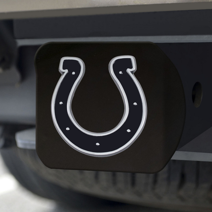 Indianapolis Colts Hitch Cover - Chrome on Black