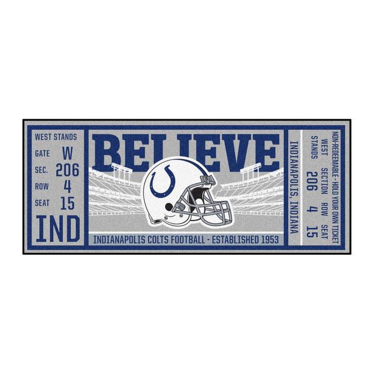 30" x 72" Indianapolis Colts Ticket Rectangle Runner Mat