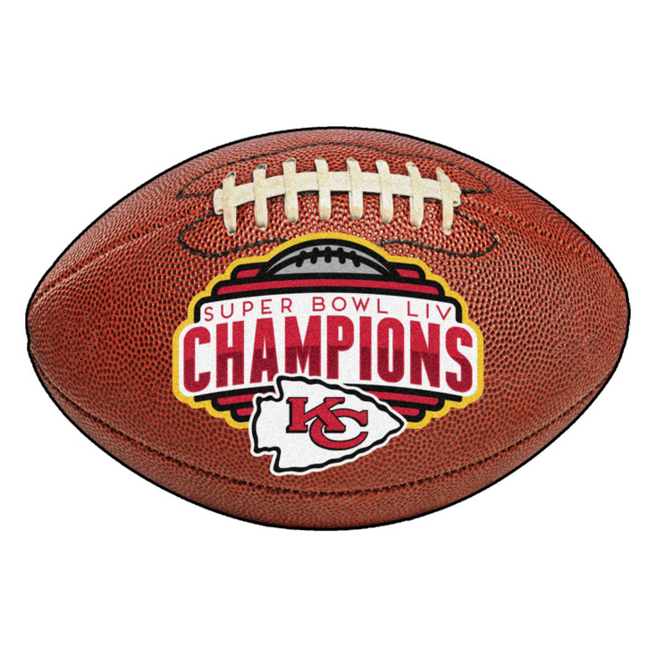 20.5" x 32.5" Kansas City Chiefs Super Bowl LIV Champions Football Shape Mat