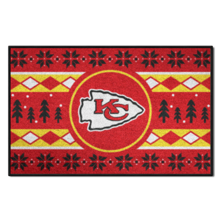 19" x 30" Kansas City Chiefs Holiday Sweater Red Rectangle Starter Mat