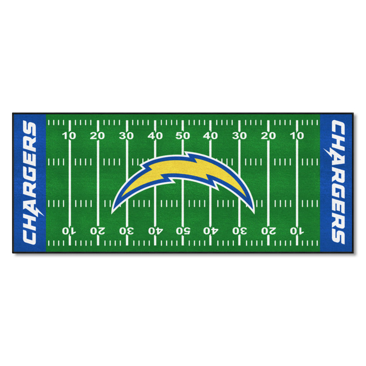 30" x 72" Los Angeles Chargers Football Field Rectangle Runner Mat