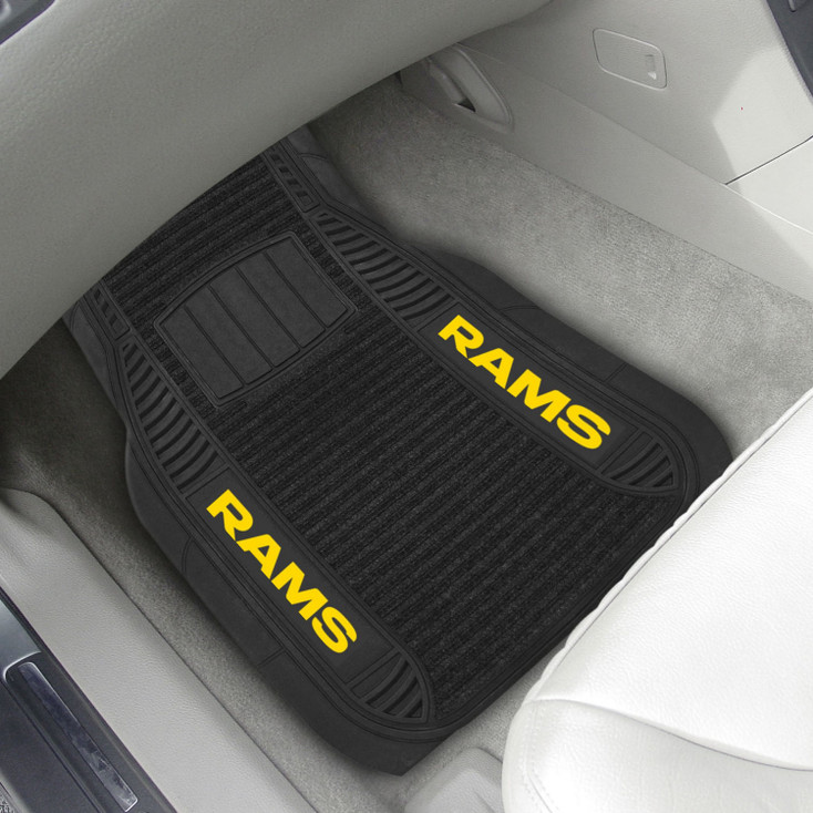 Los Angeles Rams Black Deluxe Vinyl Car Mat, Set of 2