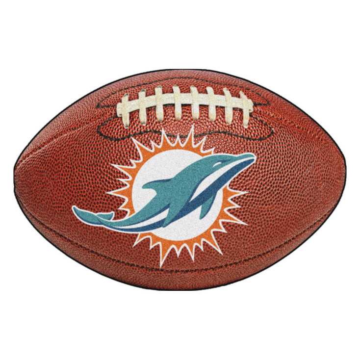 20.5" x 32.5" Miami Dolphins Football Shape Mat