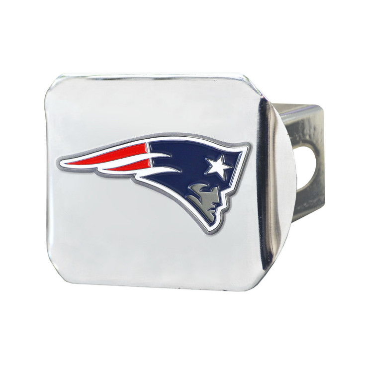 New England Patriots Hitch Cover - Blue on Chrome