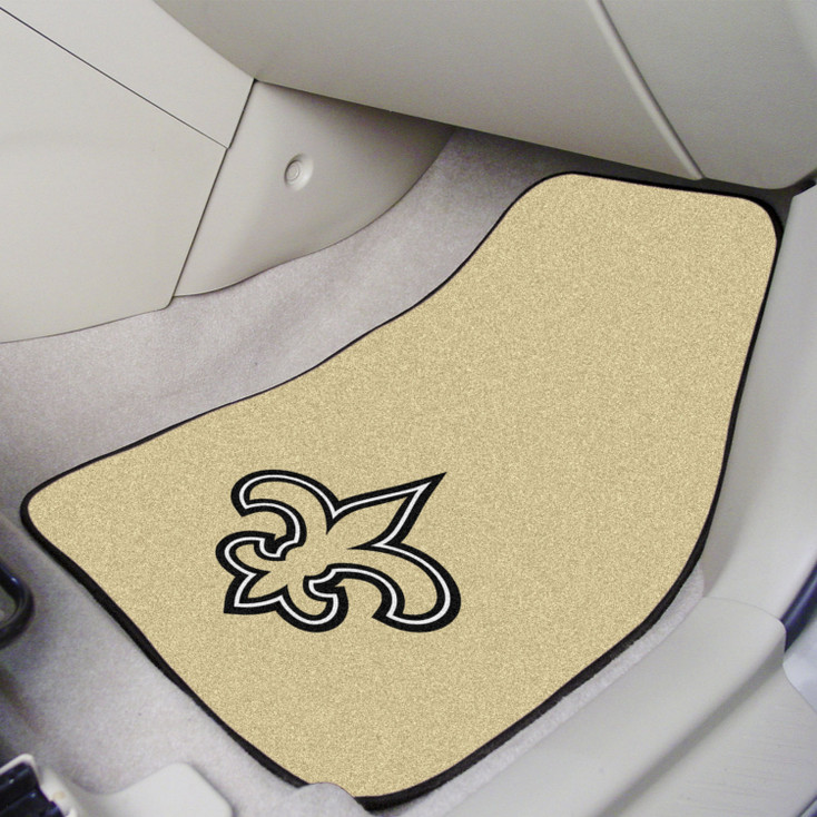 New Orleans Saints Black Carpet Car Mat, Set of 2