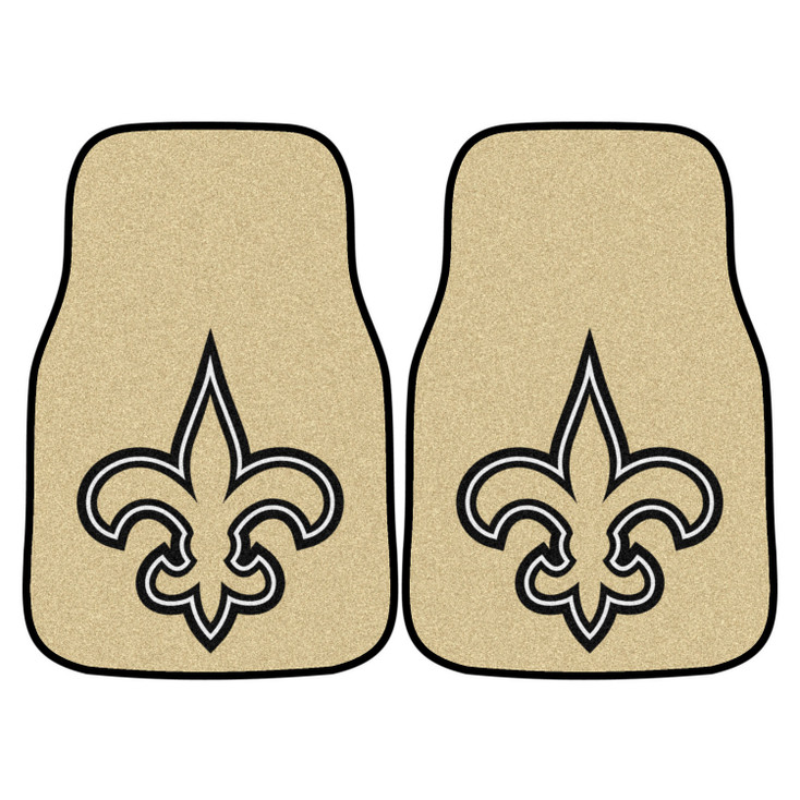 New Orleans Saints Black Carpet Car Mat, Set of 2