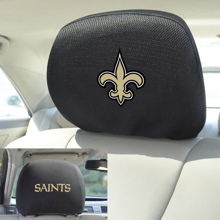 New Orleans Saints Car Headrest Cover, Set of 2