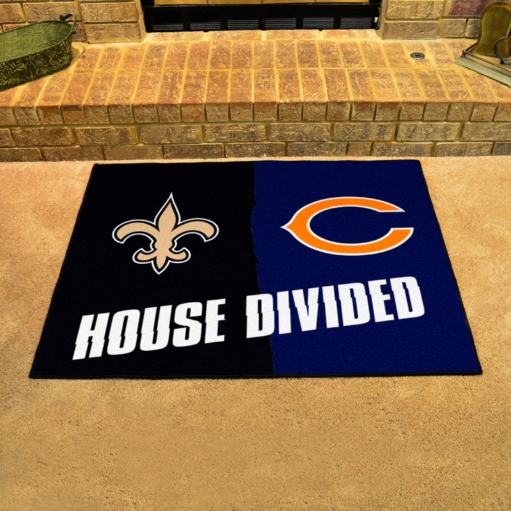 33.75" x 42.5" Saints / Bears House Divided Rectangle Mat