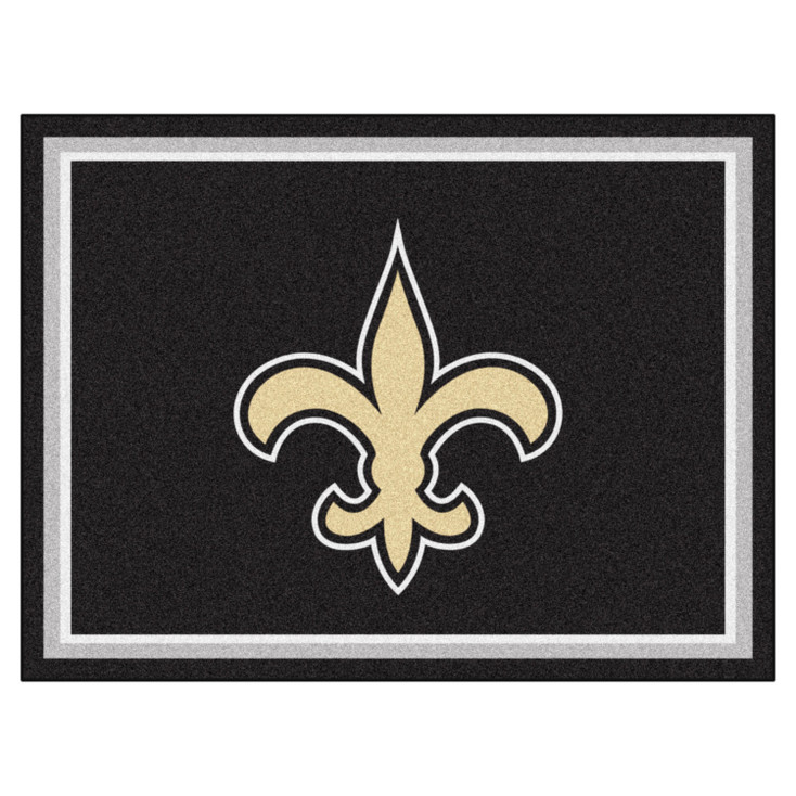 8' x 10' New Orleans Saints Black Rectangle Rug