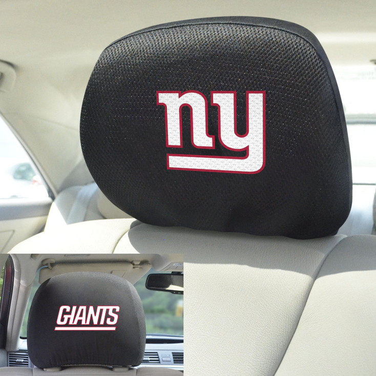 New York Giants Car Headrest Cover, Set of 2