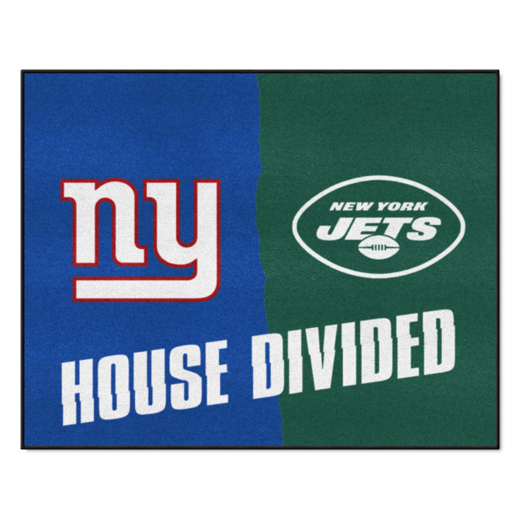 33.75" x 42.5" Giants / Jets House Divided Rectangle Mat
