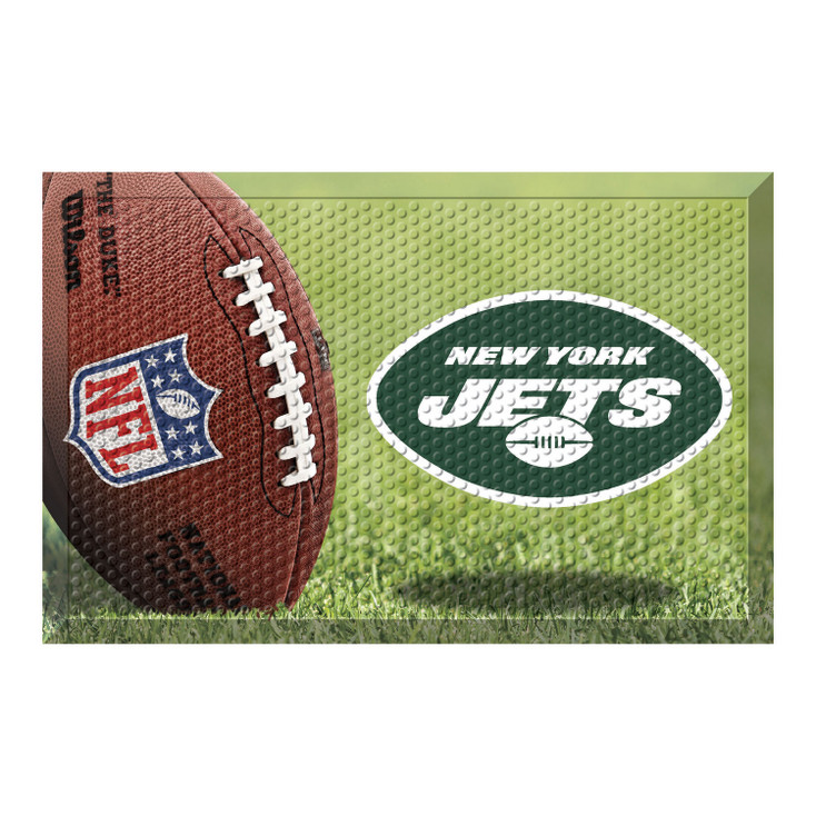 19" x 30" New York Jets Rectangle Photo Scraper Mat