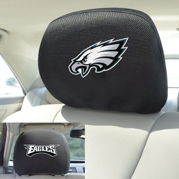 Philadelphia Eagles Car Headrest Cover, Set of 2