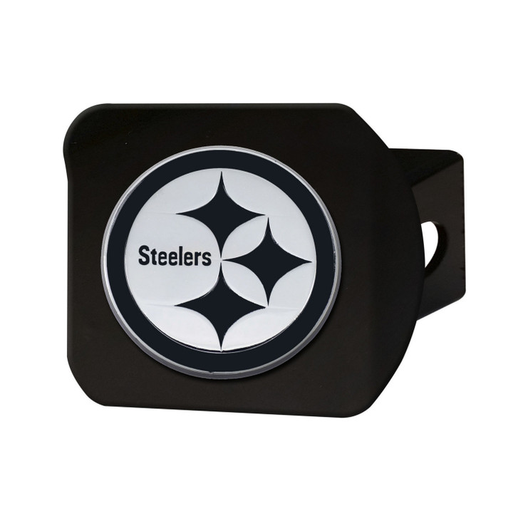 Pittsburgh Steelers Hitch Cover - Chrome on Black