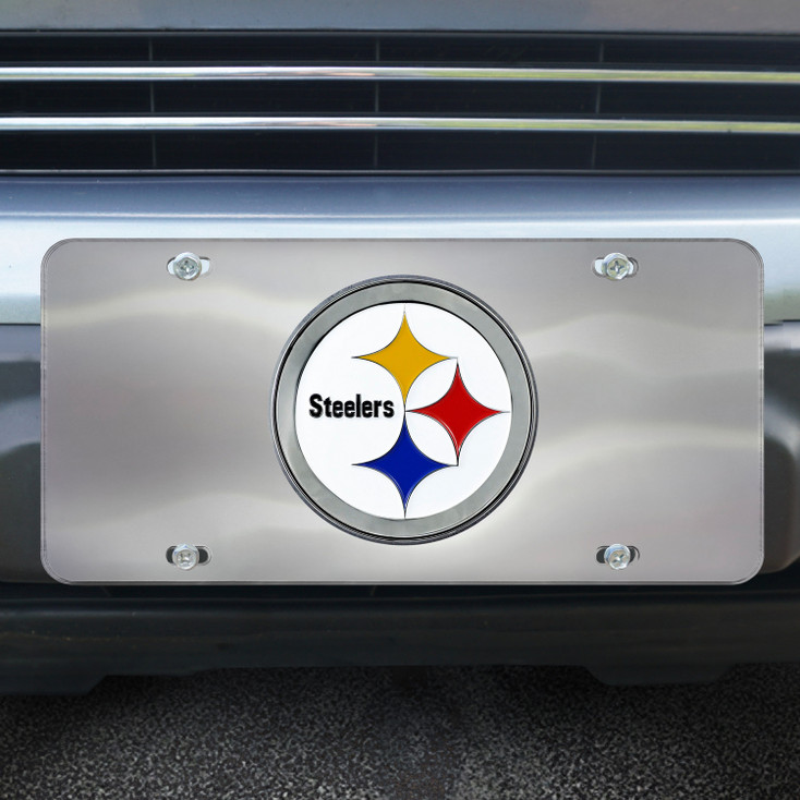 Pittsburgh Steelers Diecast Stainless Steel License Plate