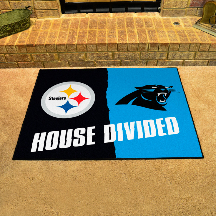 33.75" x 42.5" Steelers / Panthers House Divided Rectangle Mat