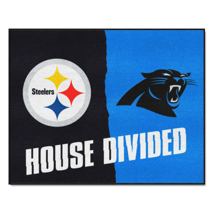33.75" x 42.5" Steelers / Panthers House Divided Rectangle Mat