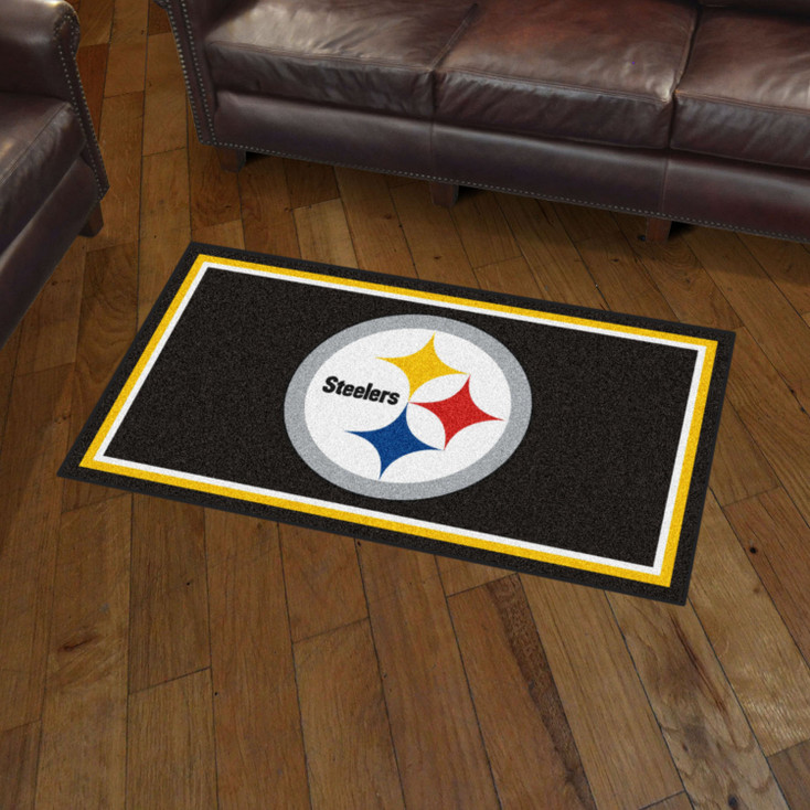 3' x 5' Pittsburgh Steelers Black Rectangle Rug