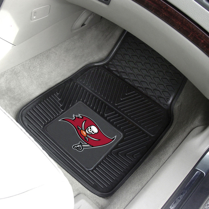 Tampa Bay Buccaneers Black Vinyl Car Mat, Set of 2