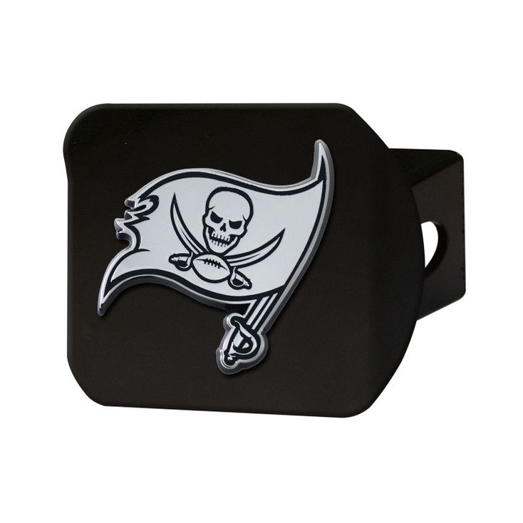 Tampa Bay Buccaneers Hitch Cover - Chrome on Black