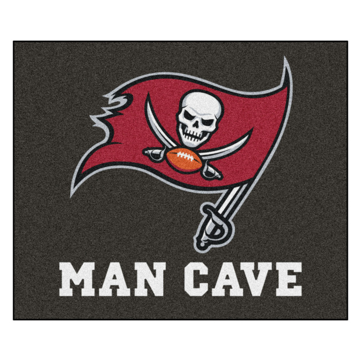 59.5" x 71" Tampa Bay Buccaneers Man Cave Tailgater Gray Rectangle Mat