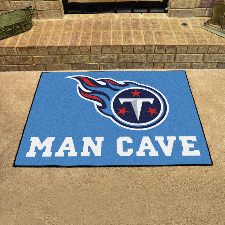 33.75" x 42.5" Tennessee Titans Man Cave All-Star Navy Rectangle Mat