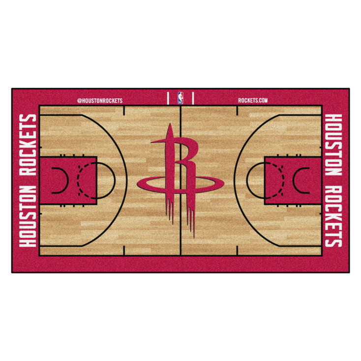 24" x 44" Houston Rockets NBA Court Red Rectangle Runner Mat