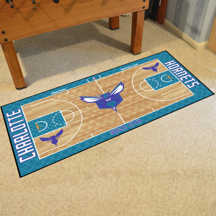 24" x 44" Charlotte Hornets NBA Court Purple Rectangle Runner Mat