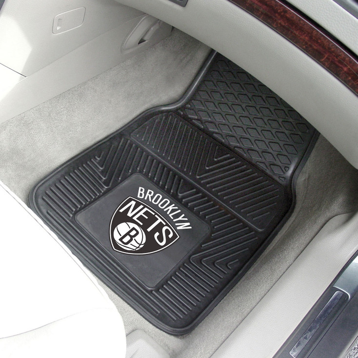 Brooklyn Nets Black Vinyl Car Mat, Set of 2