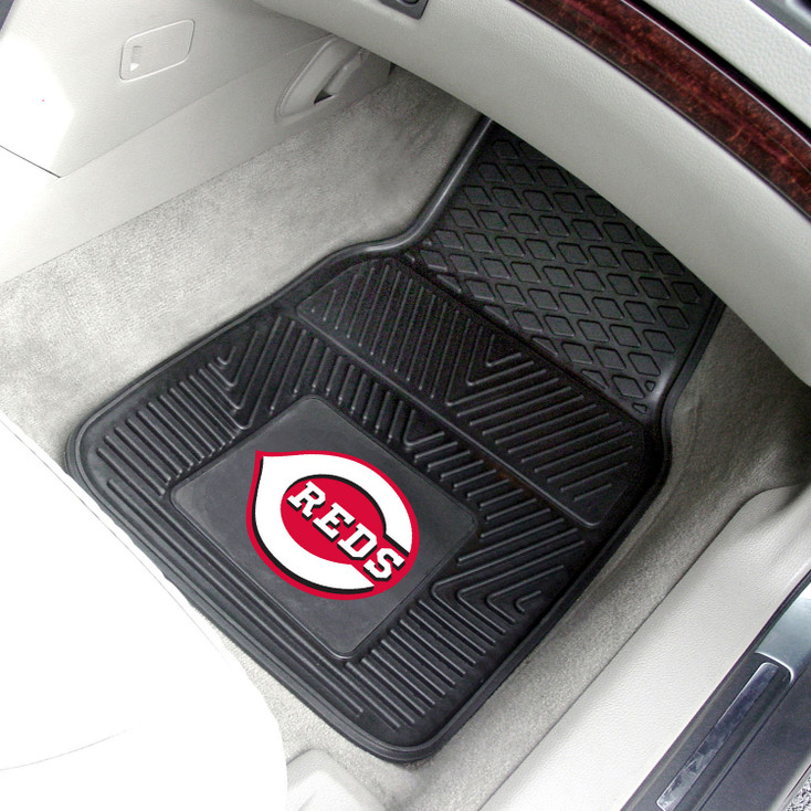 Cincinnati Reds Black Vinyl Car Mat, Set of 2