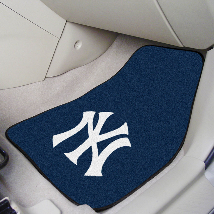 New York Yankees Navy Carpet Car Mat, Set of 2