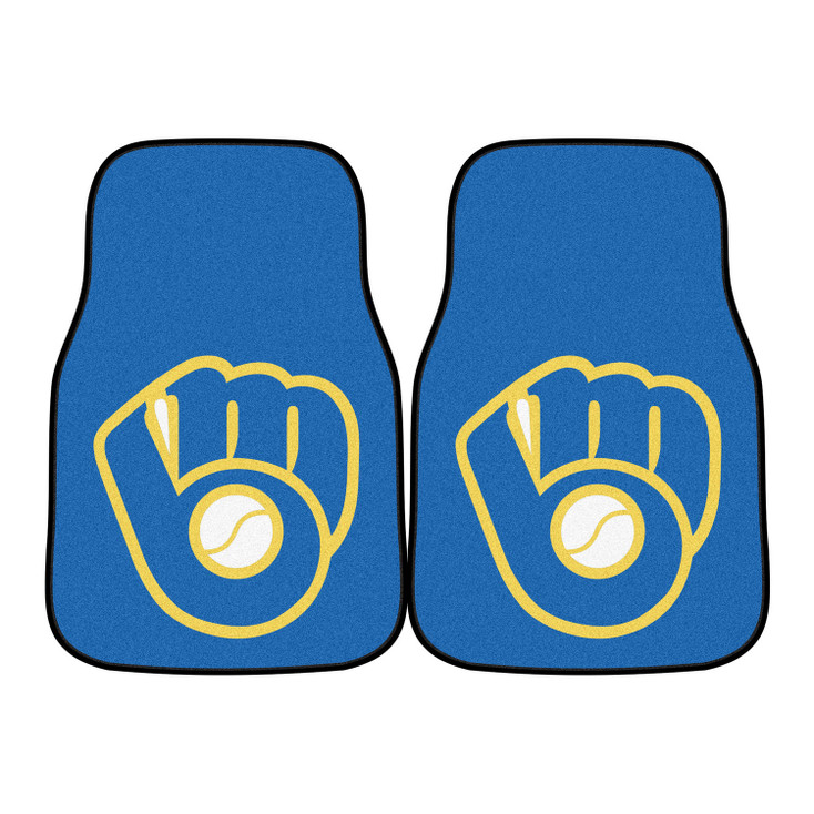 Milwaukee Brewers Blue Carpet Car Mat, Set of 2