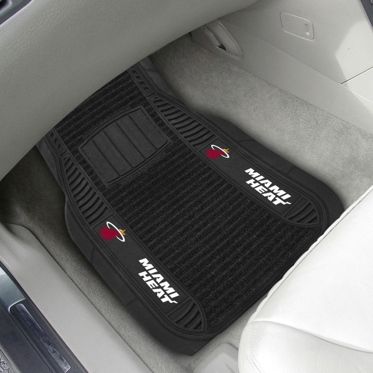 Miami Heat Black Deluxe Vinyl Car Mat, Set of 2