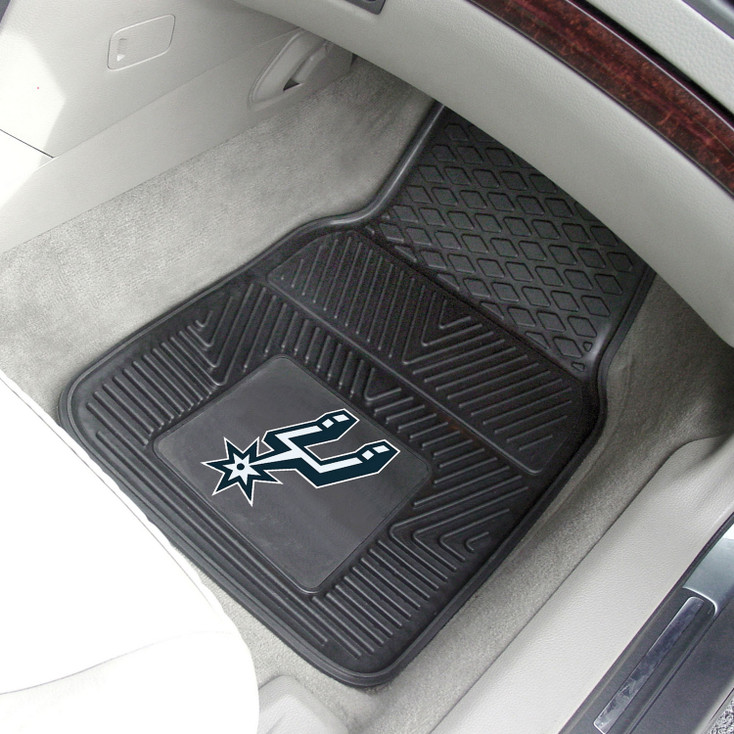 San Antonio Spurs Black Vinyl Car Mat, Set of 2