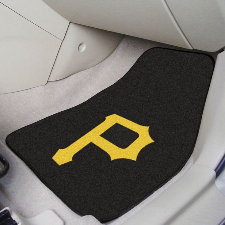 Pittsburgh Pirates Black Carpet Car Mat, Set of 2