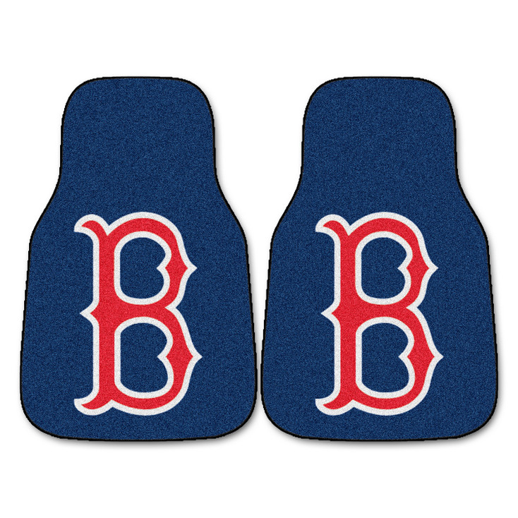 Boston Red Sox Logo Navy Carpet Car Mat, Set of 2