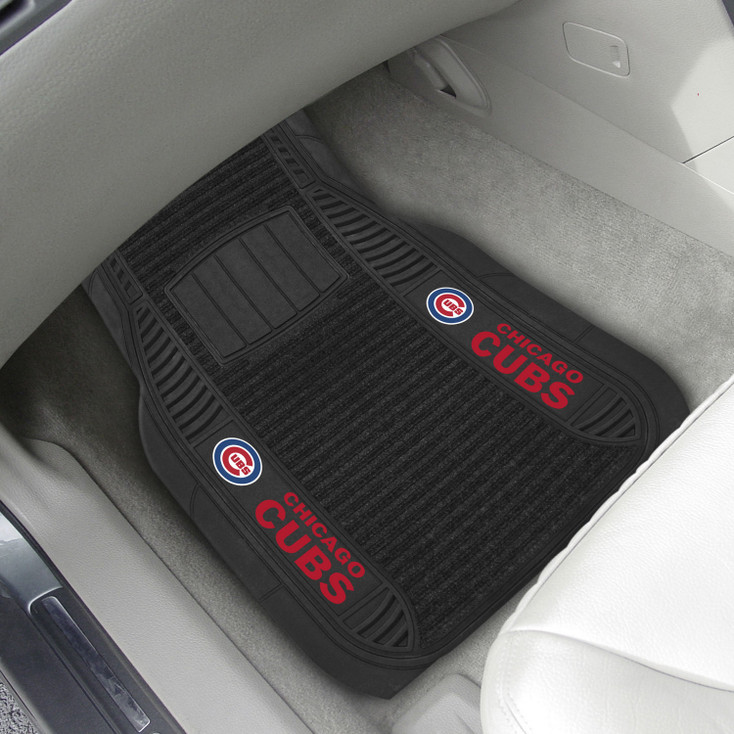 Chicago Cubs Black Deluxe Vinyl Car Mat, Set of 2