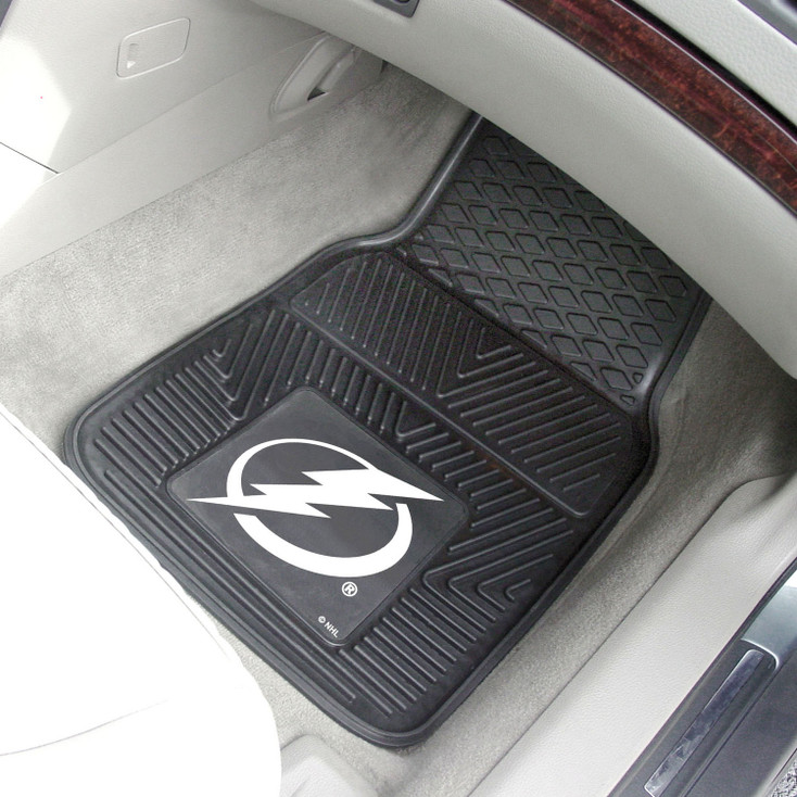 Tampa Bay Lightning Black Vinyl Car Mat, Set of 2