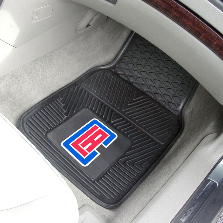 Los Angeles Clippers Black Vinyl Car Mat, Set of 2