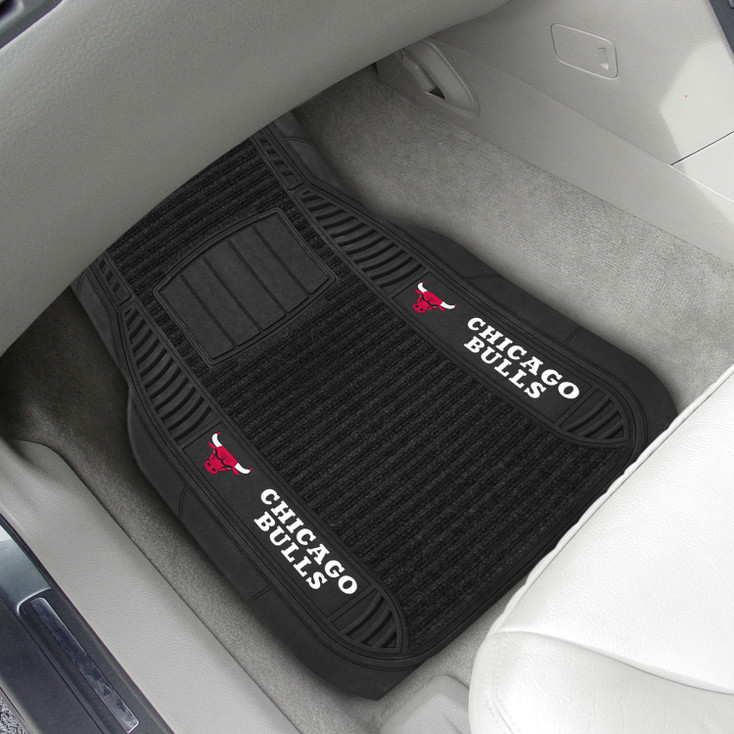 Chicago Bulls Black Deluxe Vinyl Car Mat, Set of 2