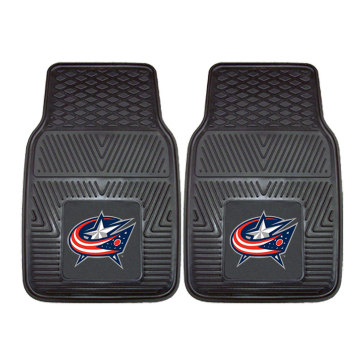 Columbus Blue Jackets Black Vinyl Car Mat, Set of 2