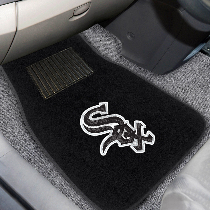 Chicago White Sox Embroidered Black Car Mat, Set of 2