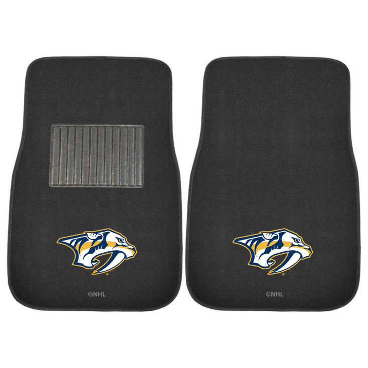 Nashville Predators Embroidered Black Car Mat, Set of 2